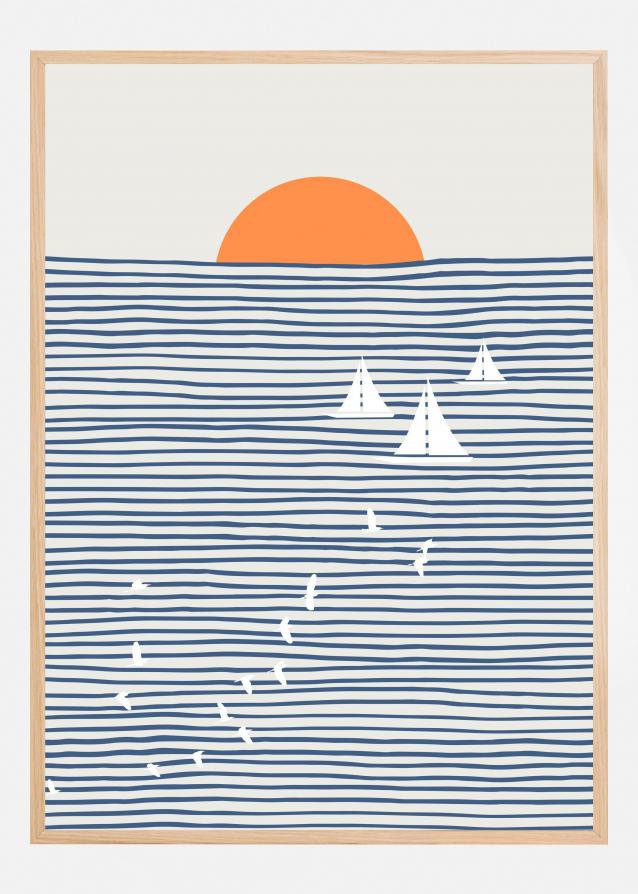 Three White Sails Poster