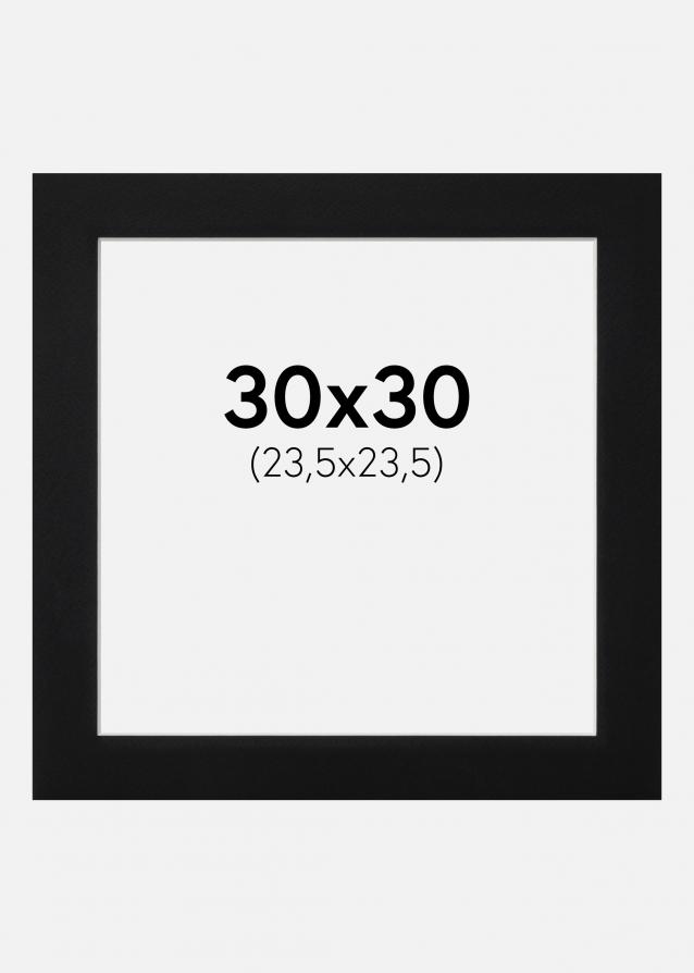 Passepartout Svart Standard (Vit kärna) 30x30 cm (23,5x23,5)
