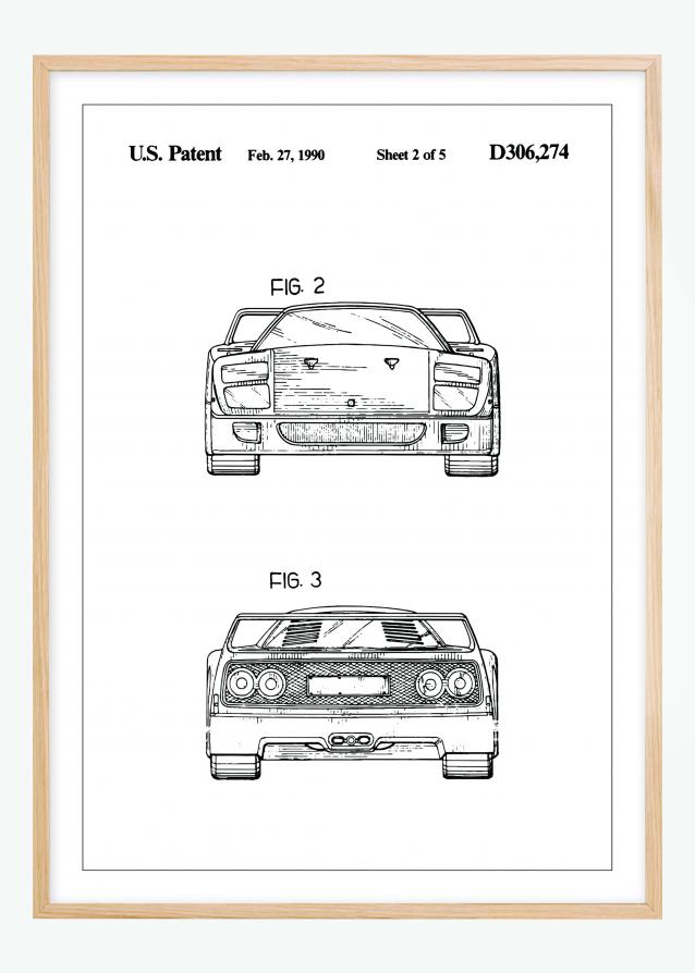 Patentritning - Ferrari F40 III Poster