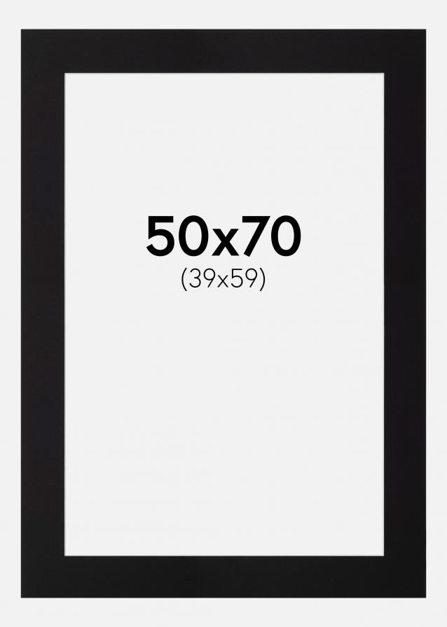 Passepartout Svart Standard (Vit kärna) 50x70 cm (39x59)