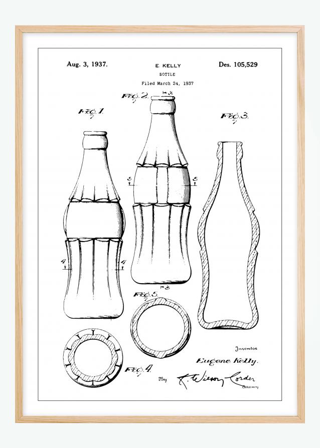 Patentritning - Coca Cola-flaska Poster