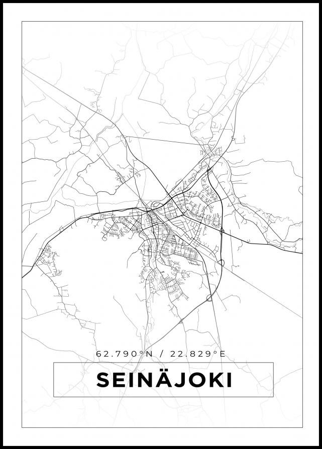 Karta - Seinäjoki - Vit Poster