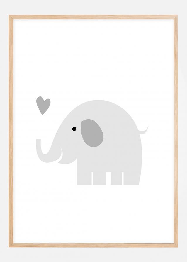 Elefant Solo - Dimgrå Poster