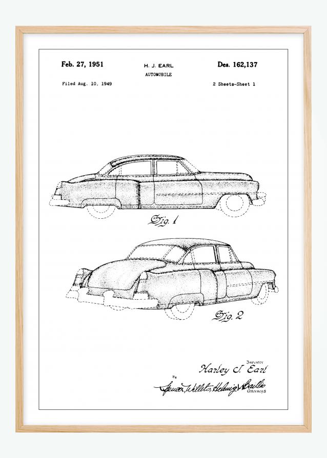 Patentritning - Cadillac I Poster