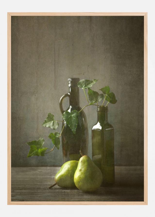 Pears And Bottles Poster
