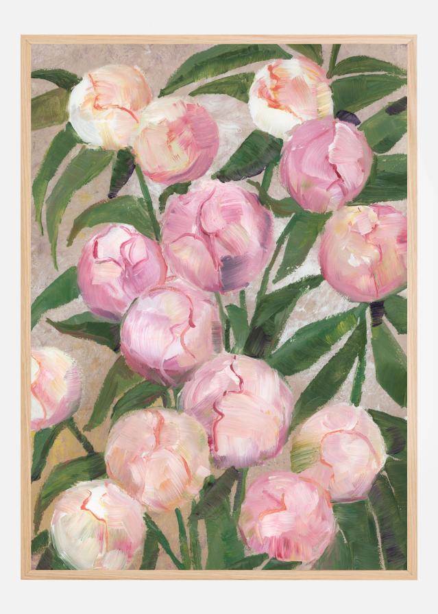 Valenty painterly peonies Poster