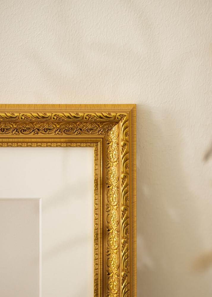 Ram Ornate Guld 40x50 cm - Passepartout Vit 28x35 cm