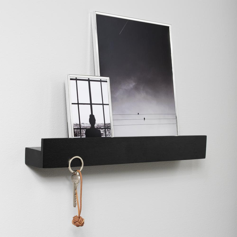 Magnet Shelf Black Painted Oak 60 cm