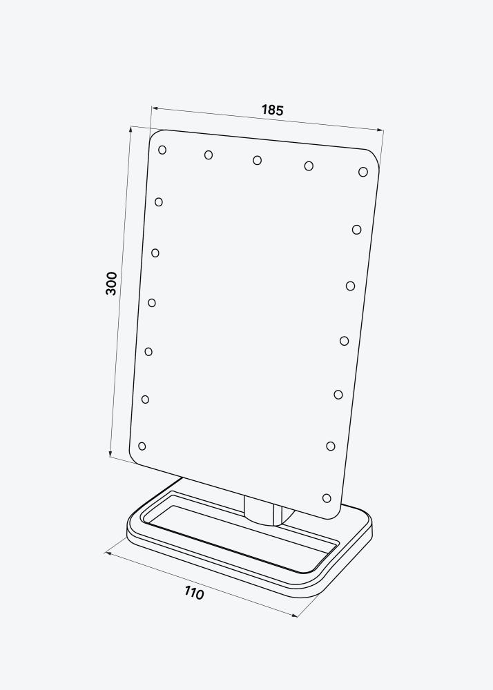 KAILA Sminkspegel LED m. Bluetooth-högtalare Roséguld 18x30 cm