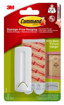 3M Command Tavelfäste för Vajer Vit - 2,2 kg