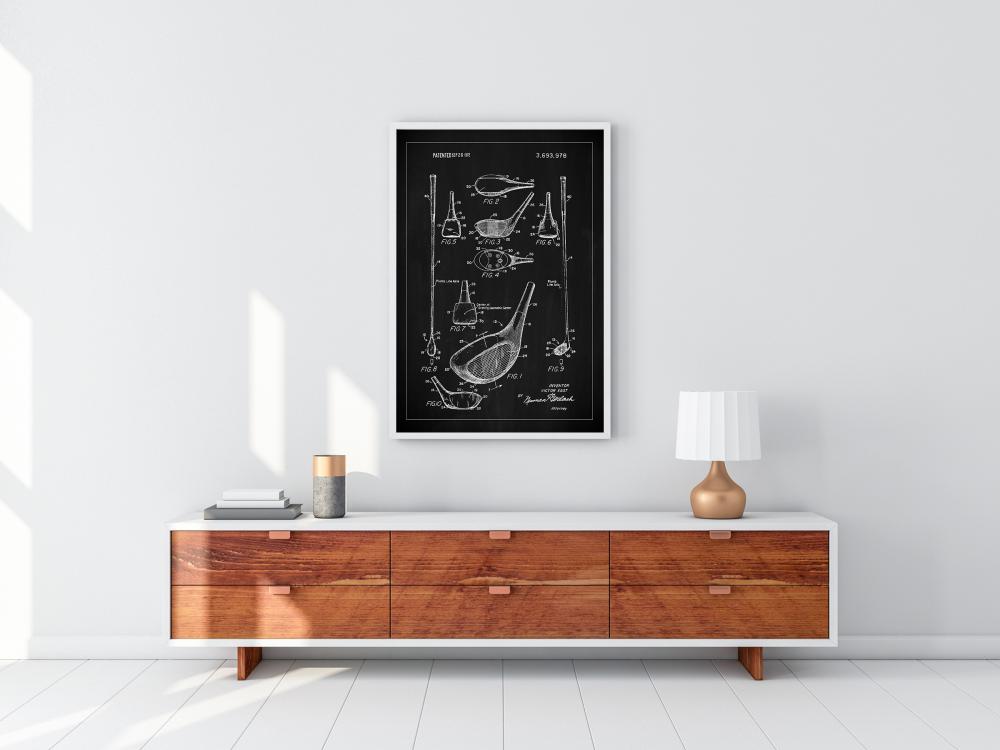 Patent Print - Golf Club - Black Poster