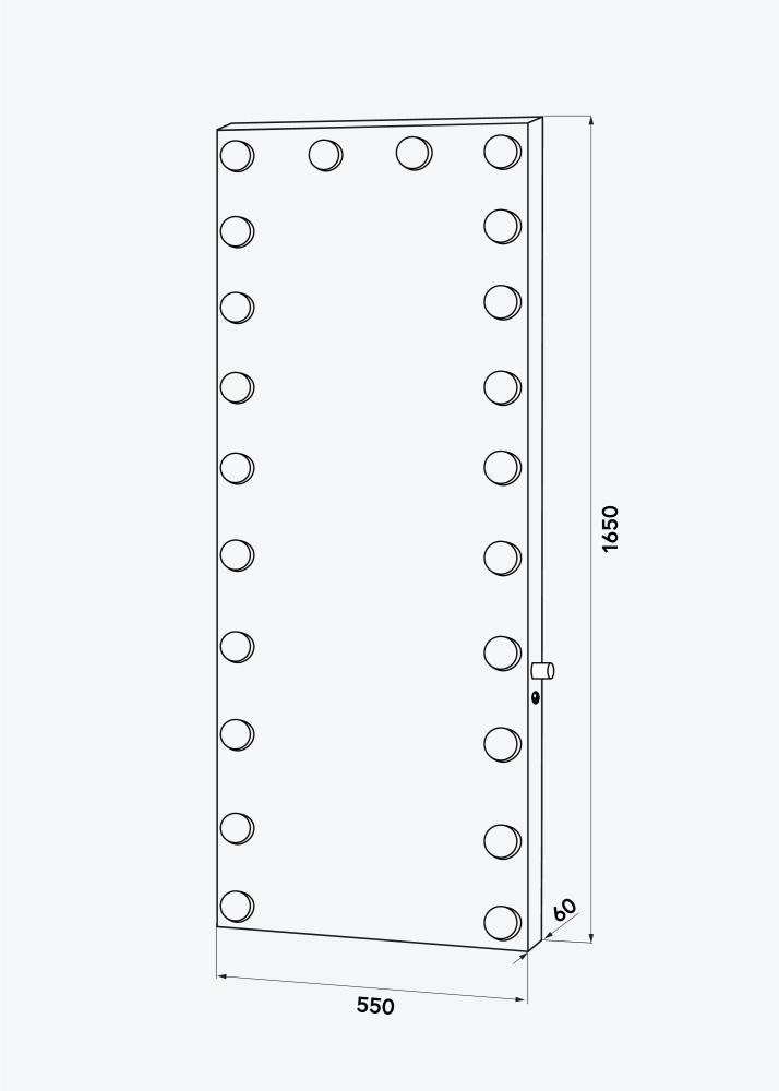 KAILA Spegel Tall LED Silver 55x165 cm