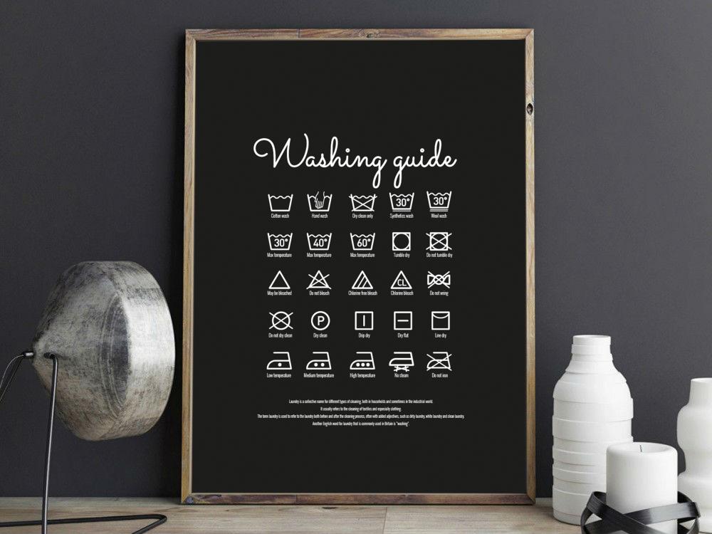 Washing guide - Black Poster