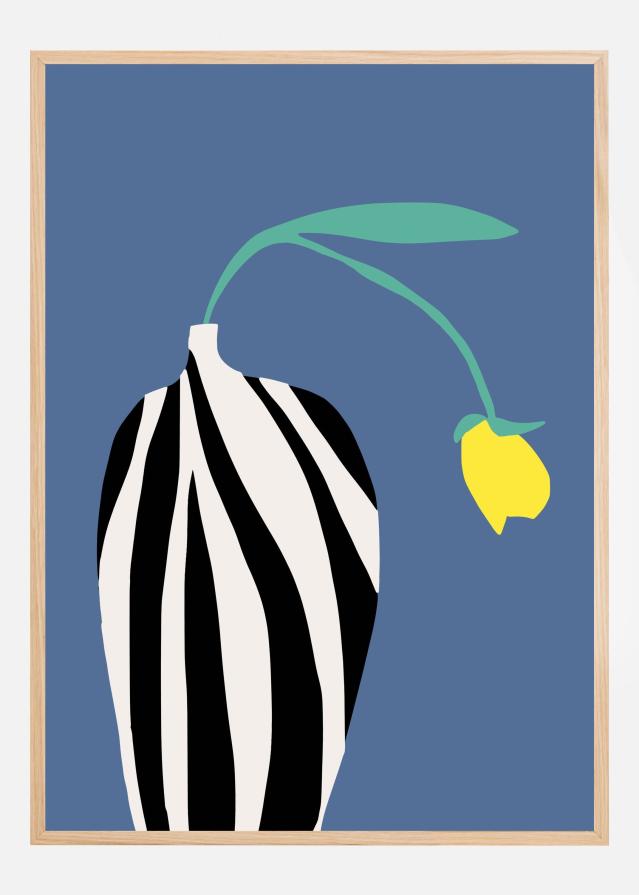 Tulip In Zebra Striped Vase Poster