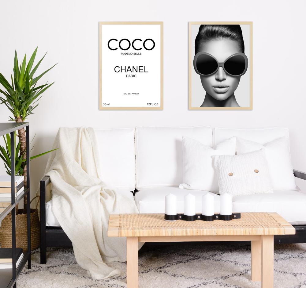 Coco Chanel Paris Black - 50x70 cm Poster