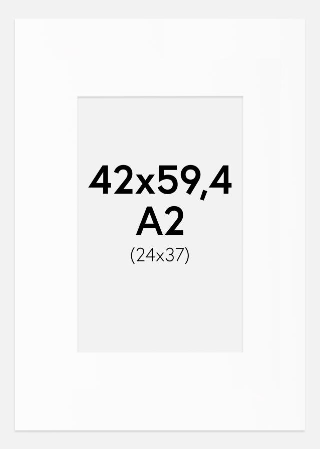 Passepartout Vit Standard (Vit kärna) A2 42x59,4 cm (24x37)