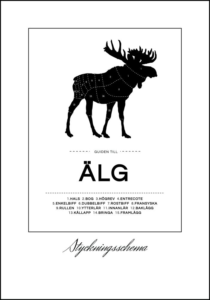 Styckningsschema Älg Poster