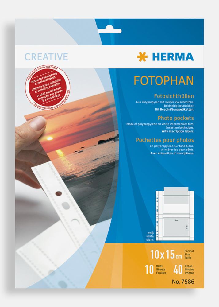 Herma fotofickor 10x15 cm liggande - 10-pack vita