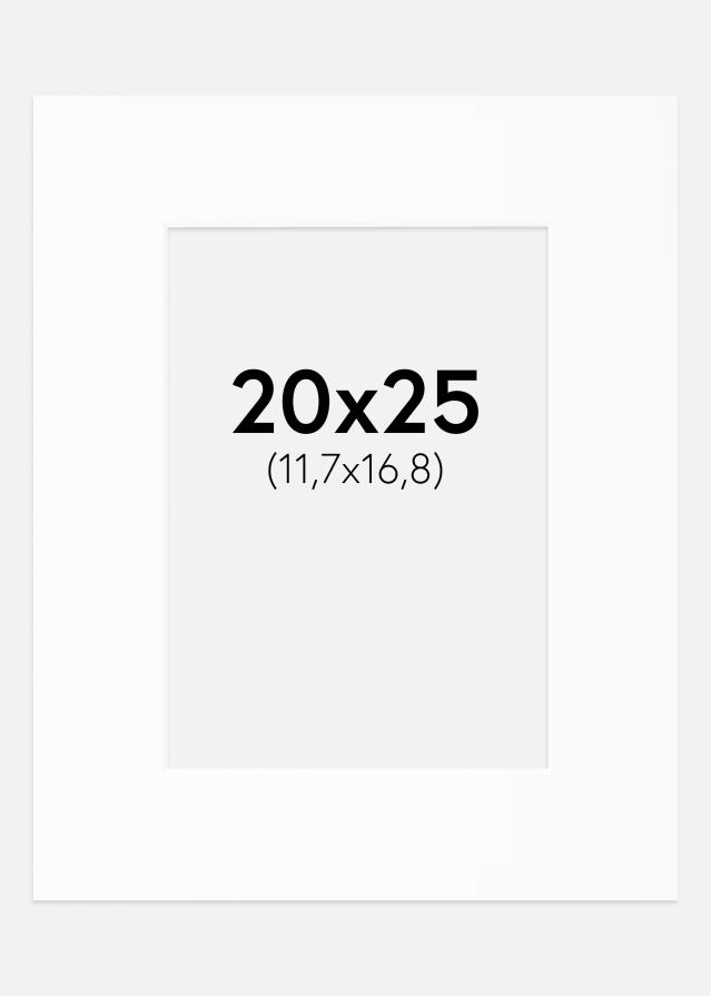 Passepartout Vit Standard (Vit kärna) 20x25 cm (11,7x16,8)