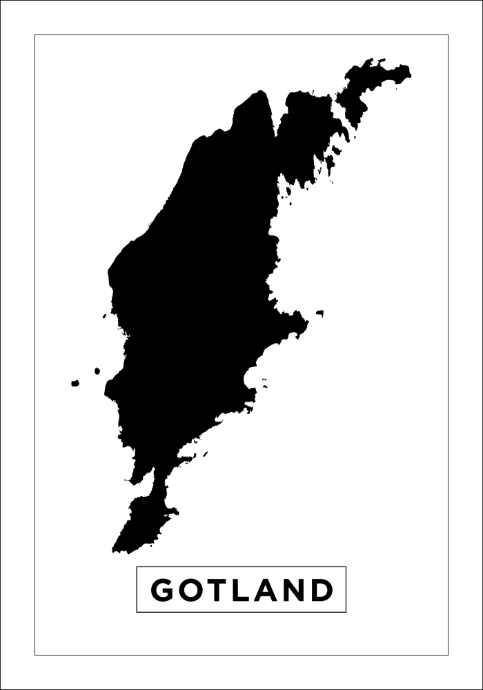 Karta - Gotland - Vit Poster