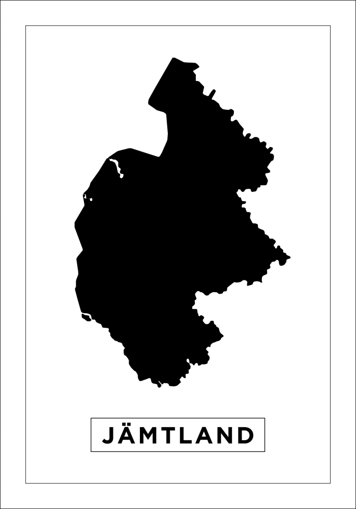 Karta - Jämtland - Vit Poster