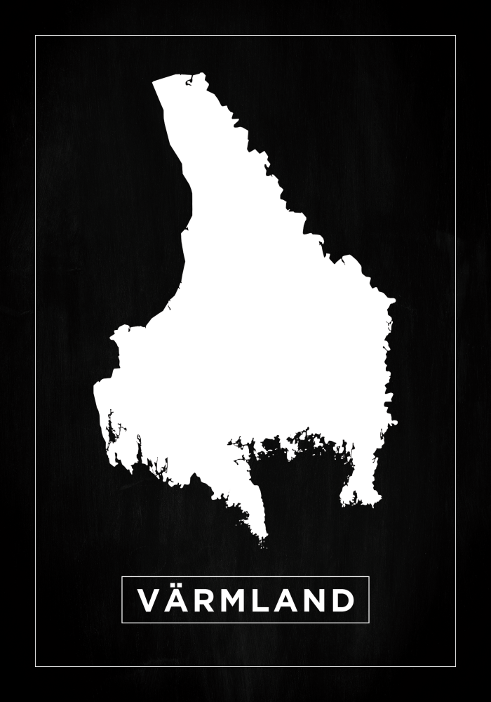 Karta - Värmland - Svart Poster