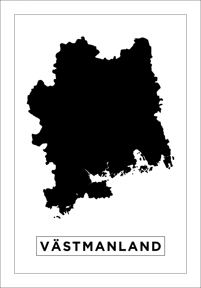 Karta - Västmanlands län - Vit Poster