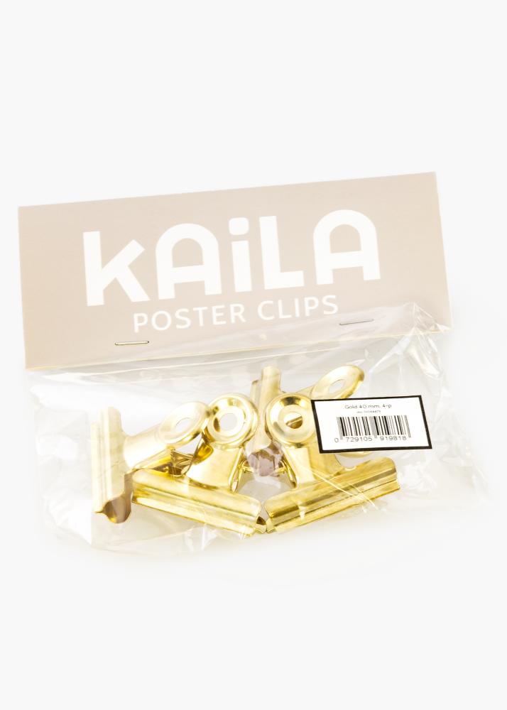 KAILA Poster Clip Gold 40 mm - 4-p