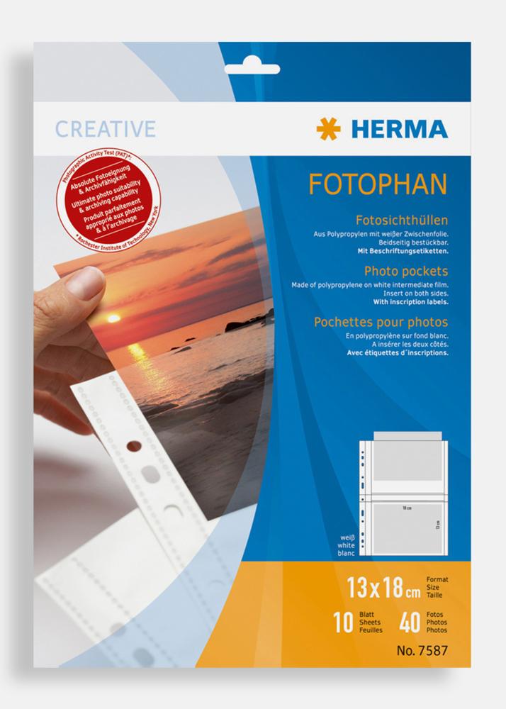 Herma fotofickor 13x18 cm liggande - 10-pack vita