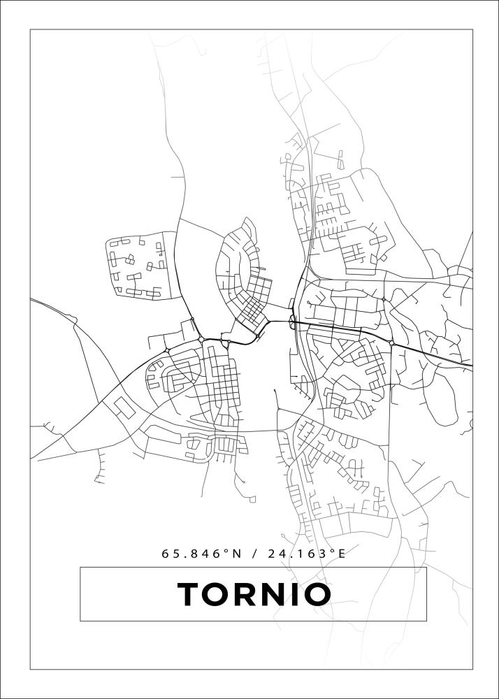 Karta - Tornio - Vit Poster