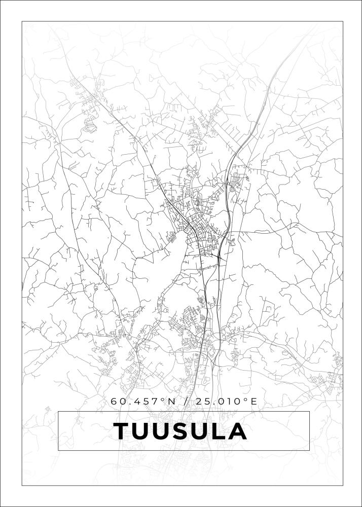 Karta - Tuusula - Vit Poster