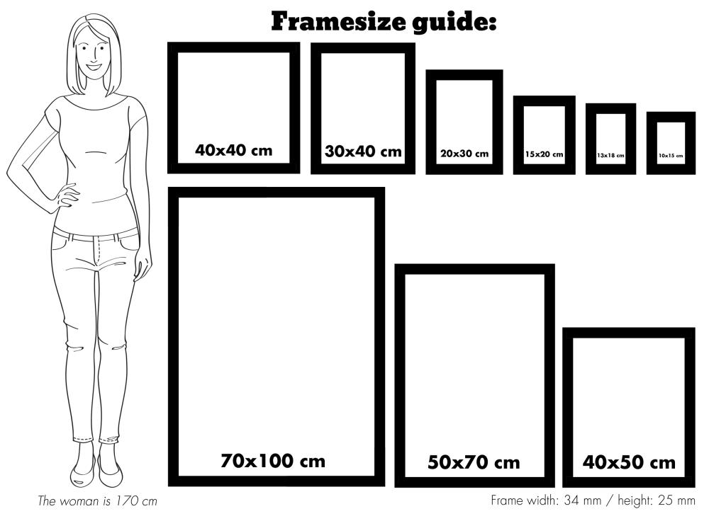 Ram Öjaren Vit 70x100 cm - Passepartout Svart 62x93 cm