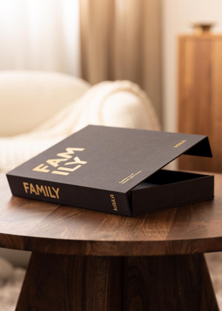 KAILA FAMILY Black - Coffee Table Photo Album (60 Svarta Sidor / 30 Blad)