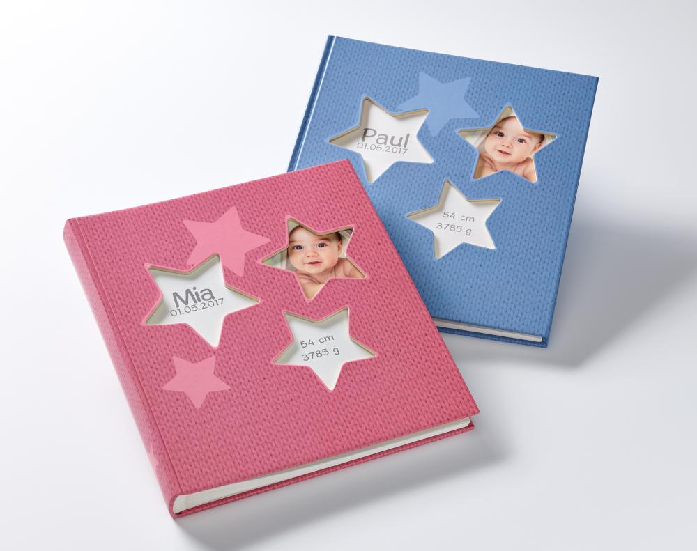 Estrella Babyalbum Rosa - 28x30,5 cm (50 Vita sidor / 25 blad)