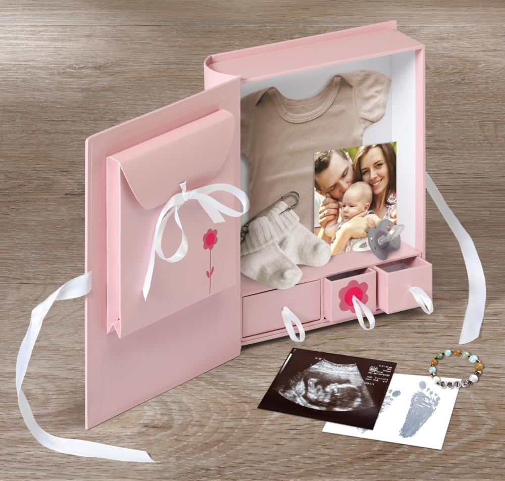 Baby Animal Presentbox Rosa 27x24 cm