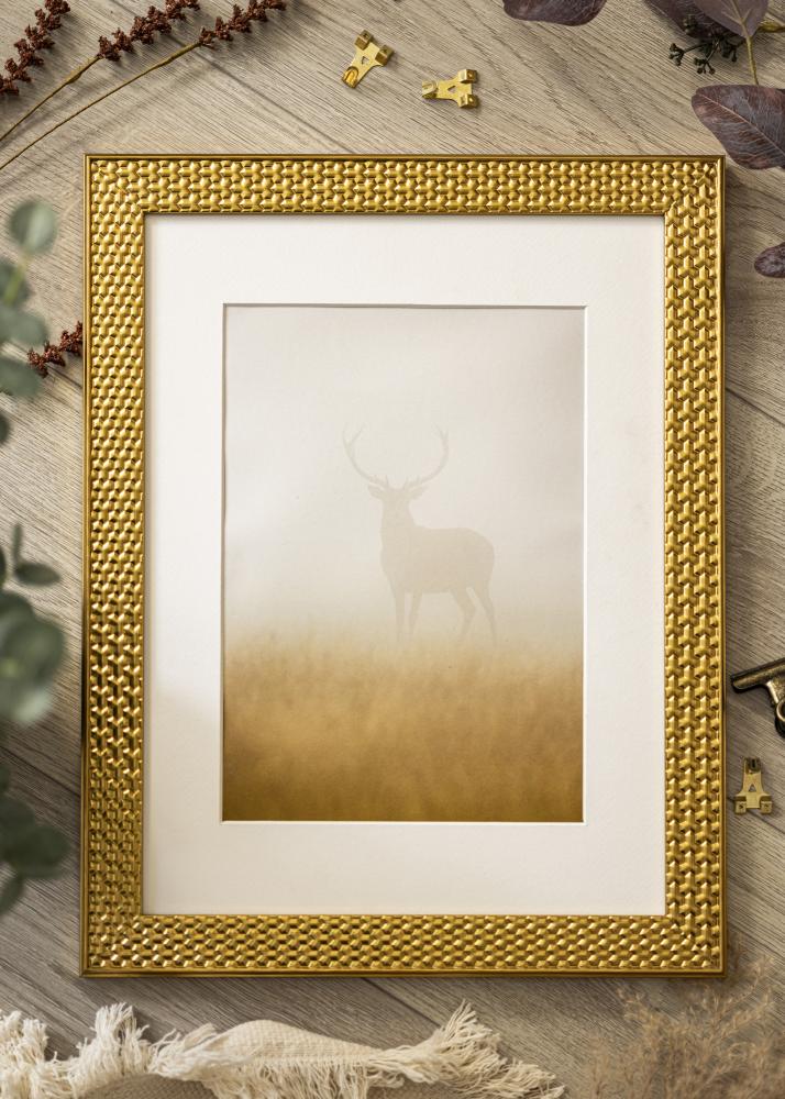 Ram Grace Guld 40x60 cm - Passepartout Vit 25x50 cm