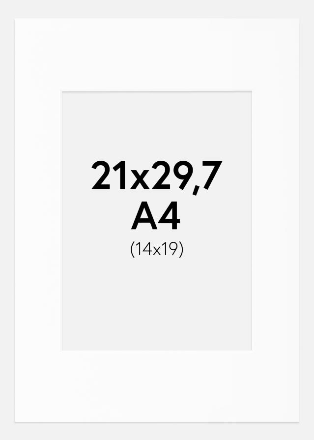 Passepartout Vit Standard (Vit kärna) A4 21x29,7 cm (14x19)