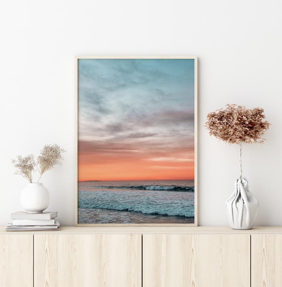 Waves Under Sunset Poster