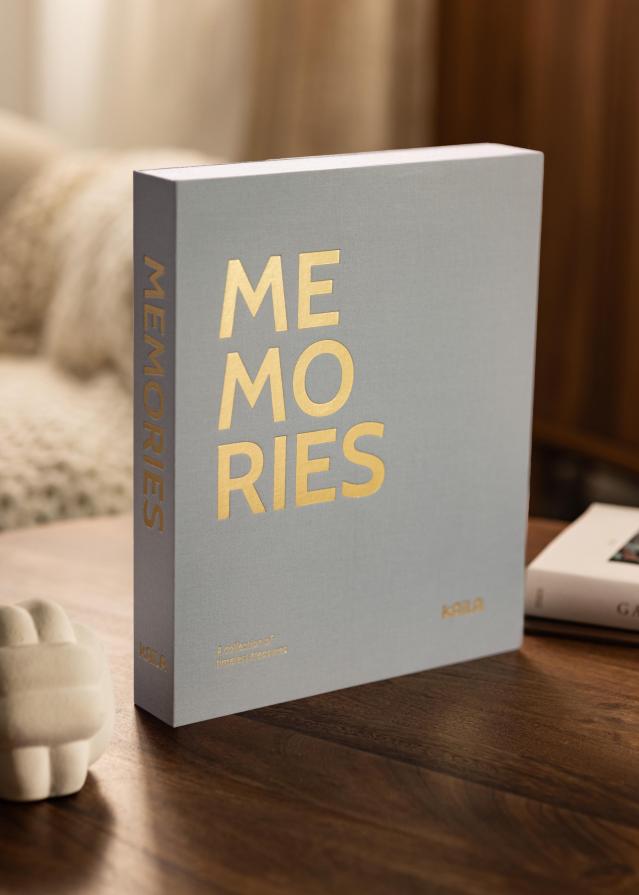 KAILA MEMORIES Grey - Coffee Table Photo Album (60 Svarta Sidor / 30 Blad)