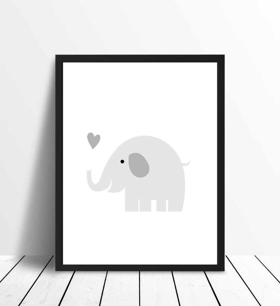 Elefant Solo - Dimgrå Poster