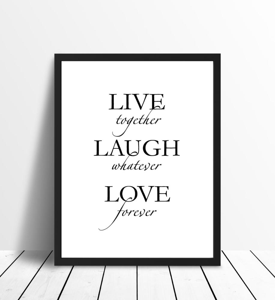 Live, laugh, love - Svart Poster