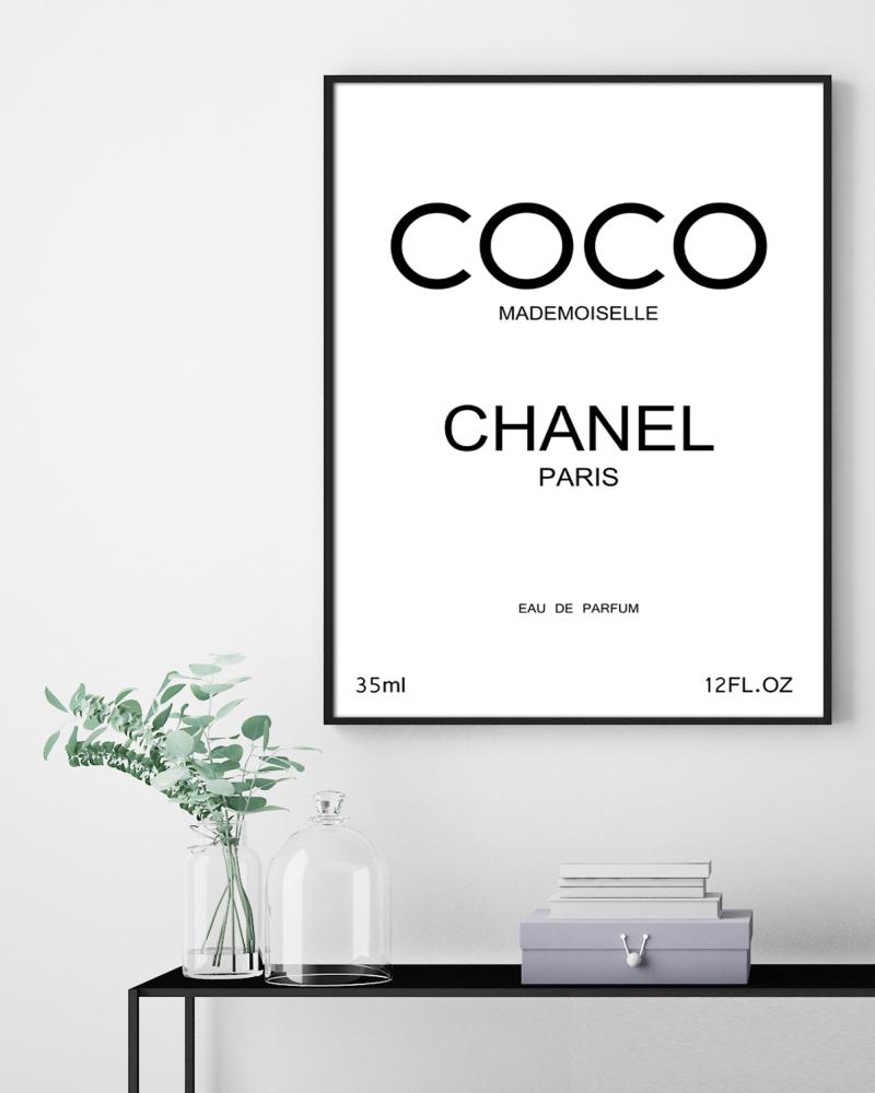 Coco Chanel Paris Black - 50x70 cm Poster