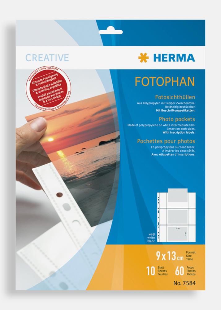 Herma fotofickor 9x13 cm liggande - 10-pack vita