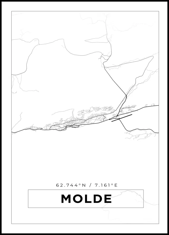 Karta - Molde - Vit Poster