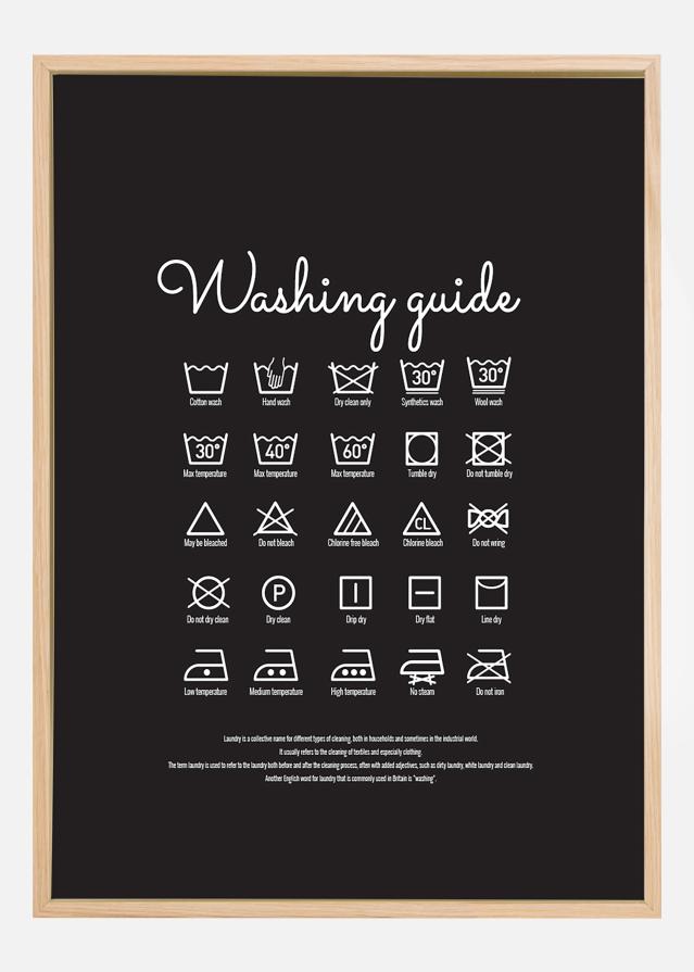 Washing guide - Black Poster