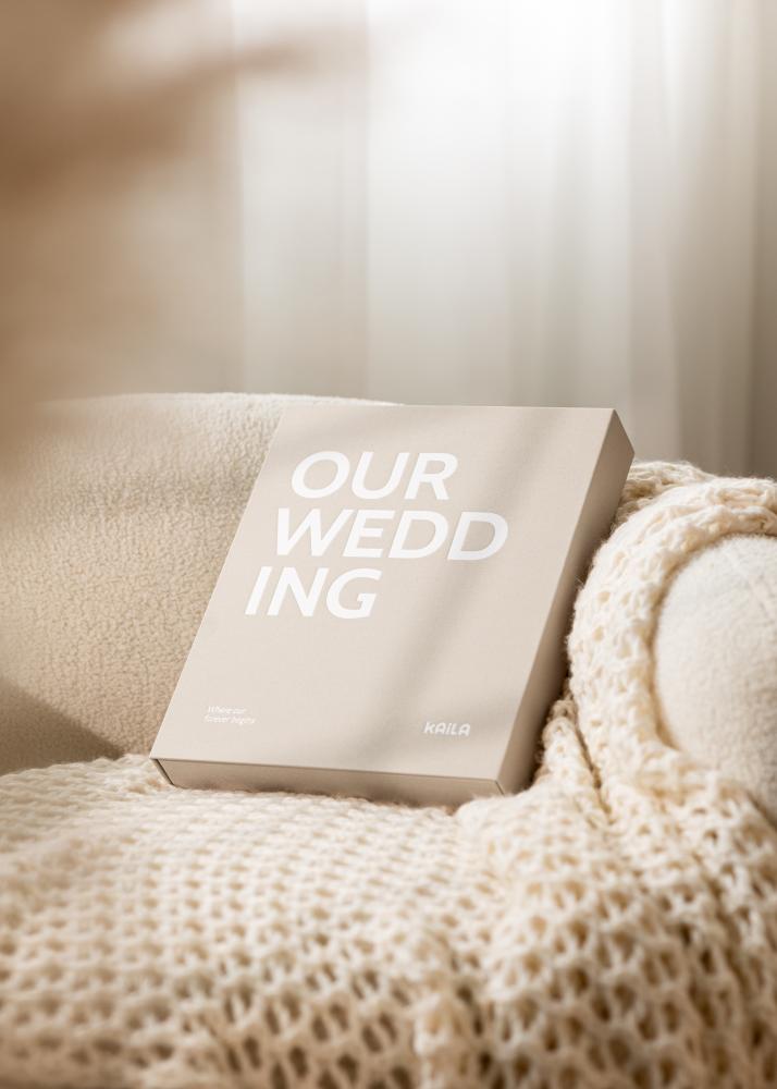 KAILA OUR WEDDING Creme - Coffee Table Photo Album (60 Svarta Sidor / 30 Blad)