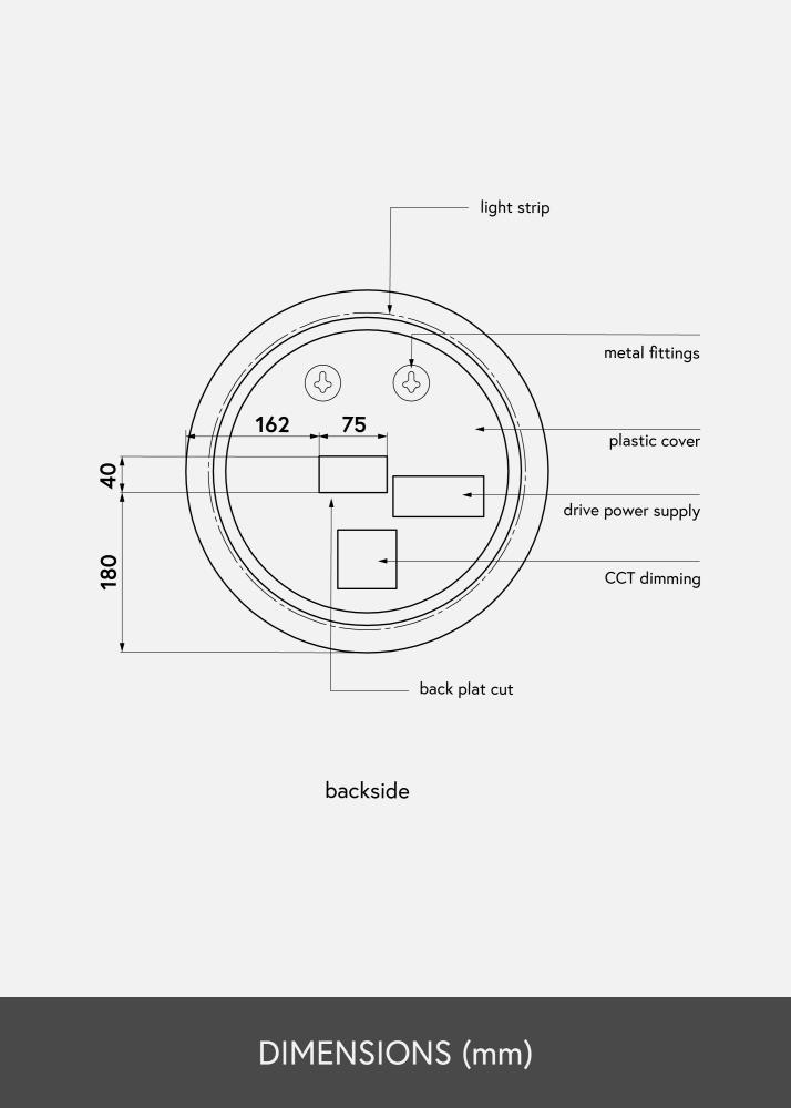 KAILA Spegel LED 40 cm Ø