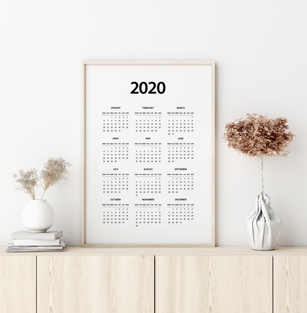 Calendar 2020 - black Poster