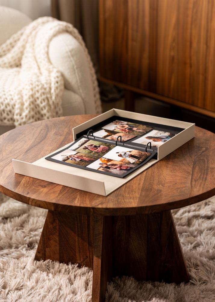 KAILA OUR WEDDING Creme - Coffee Table Photo Album (60 Svarta Sidor / 30 Blad)