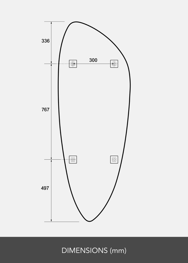 Spegel Obelisk 160x57 cm